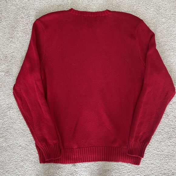 Polo Ralph Lauren Chunky Knit Sweater Mens Large Red Casual Crewneck Old Money - Picture 5 of 5